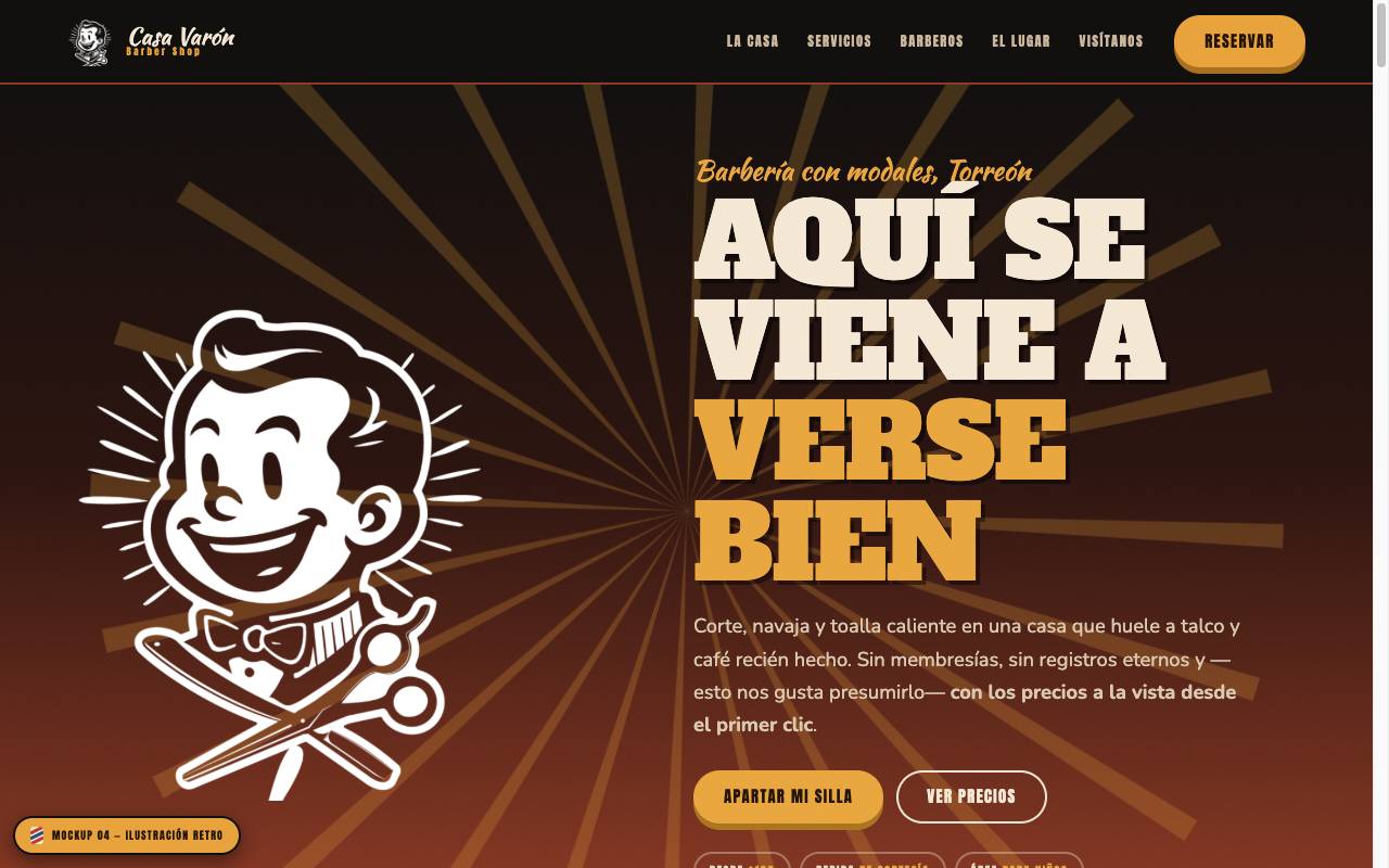 Vista previa del mockup Ilustración Retro