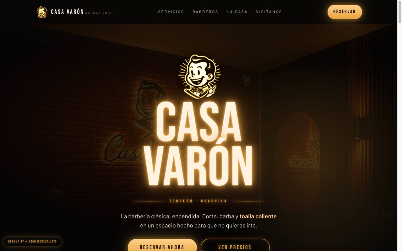 Vista previa del mockup Neón Maximalista